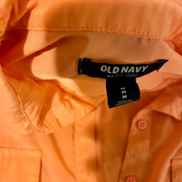 Old Navy Bright Orange Button Down With Pockets - Picture 2 of 4